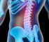 alt_text: A cover image illustrating "دیسک کمر" with a silhouette, lumbar anatomy, and calming colors.