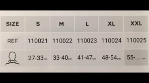 جدول سایز گردنبند طبی نرم پددار آدور